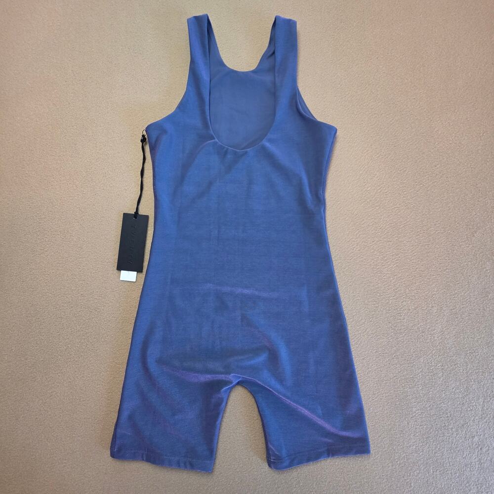 TWENTY Montreal Colorsphere One-Piece Bodysuit Iridescent Purple Sz XS NWT